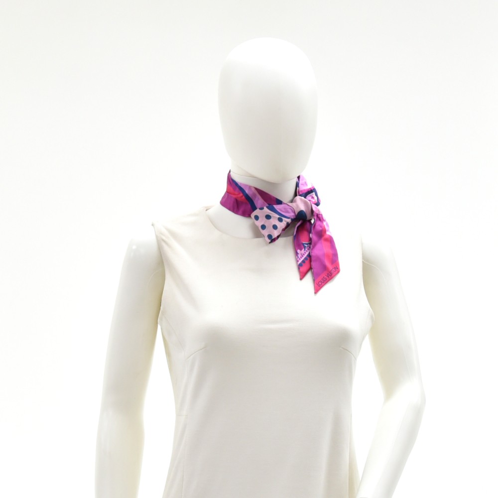 Louis Vuitton scarf pink silk monogram floral pattern 117×8cm Used Japan  Fedex