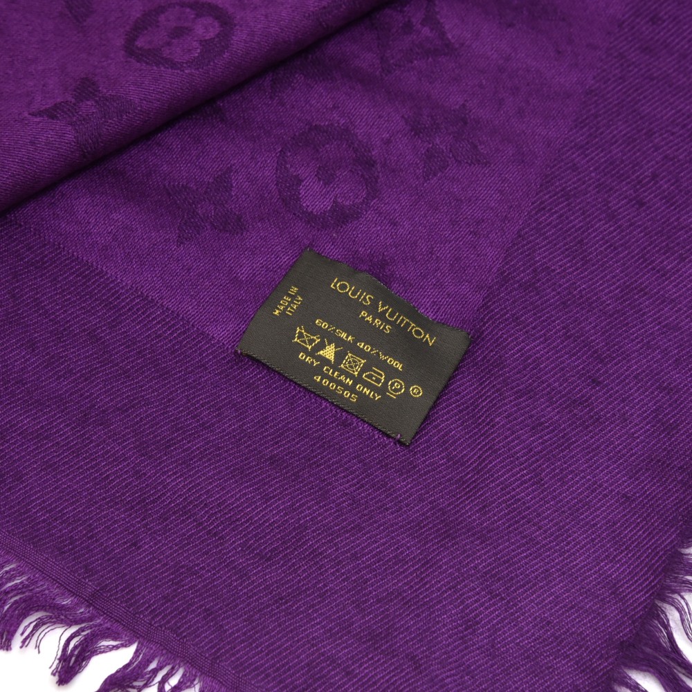 Louis Vuitton Silk Multicolor Monogram Butterfly Scarf Purple