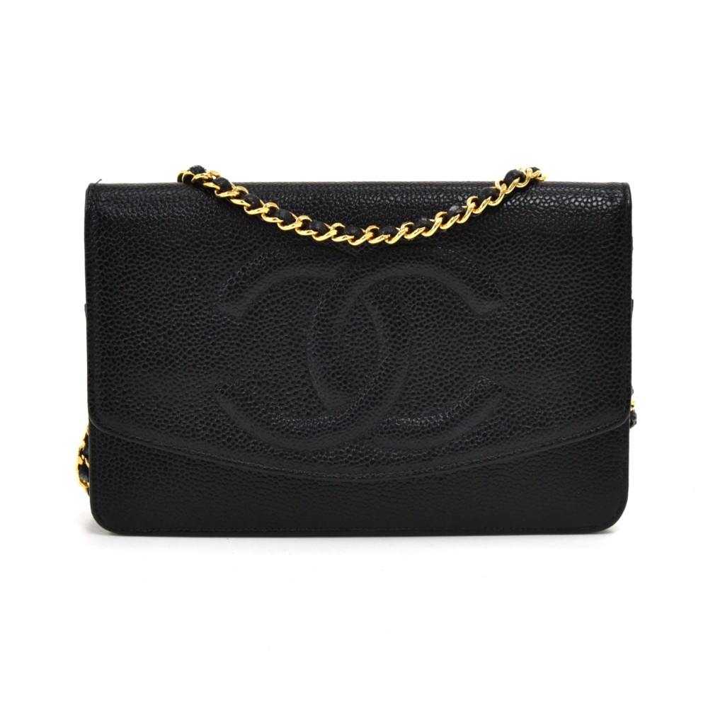 Chanel Wallet Classic Long Black Caviar Leather New – Mightychic