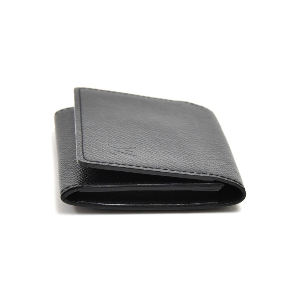 Louis Vuitton Black Vintage Taiga Leather Porte-Valeurs cartes crédit