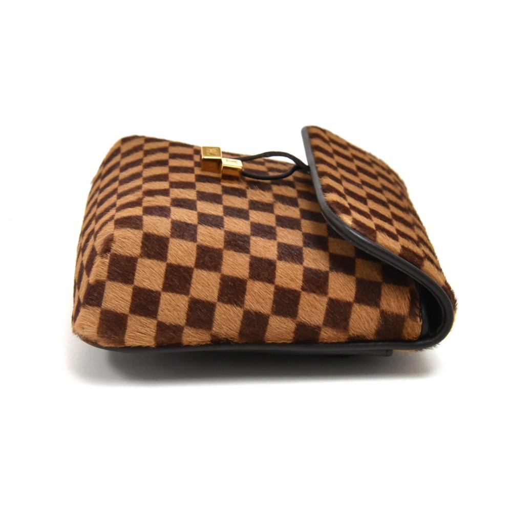 Pre-Owned LOUIS VUITTON Louis Vuitton Gazelle Damier Sauvage Shoulder Bag  M92130 Harako Leather Brown Beige Pochette Mini (Good) 