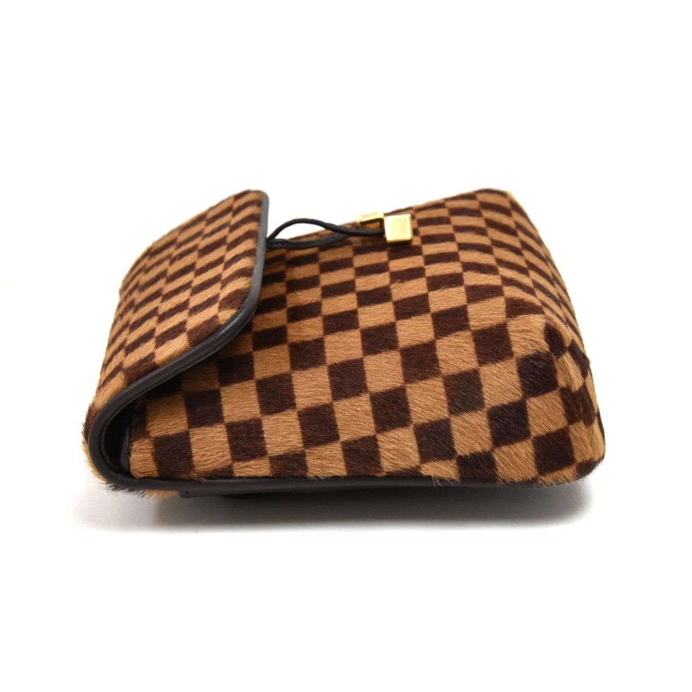 Authenticated Used LOUIS VUITTON Louis Vuitton Gazelle Damier Sauvage  Shoulder Bag M92130 Harako Leather Brown Beige Pochette Mini 