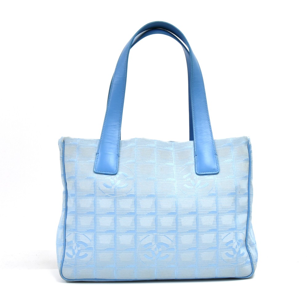 CHANEL Nylon Travel Tote Blue 787405