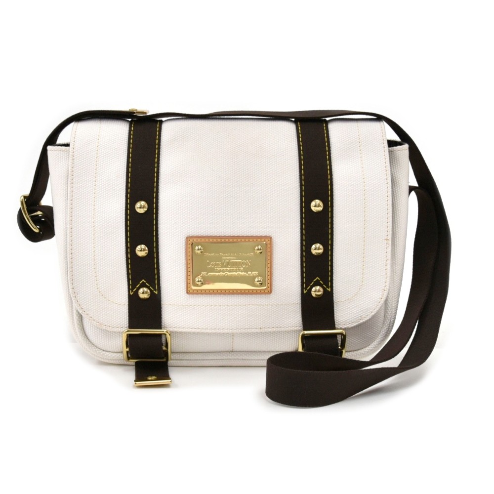 Louis Vuitton Inventeur White/Ivory Canvas Luggage Bag Gold Tone