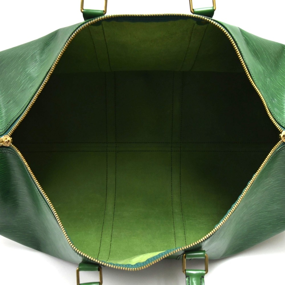 Louis Vuitton Borneo Green Epi Leather Keepall 55 Bag - Yoogi's Closet