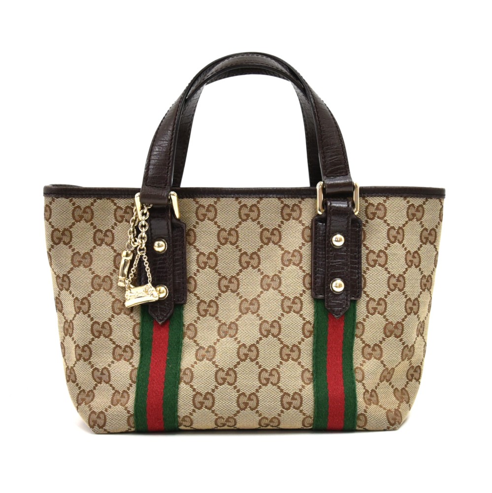 Gucci Gucci Beige GG Original Canvas Mini Handbag with 2 Bag Charms