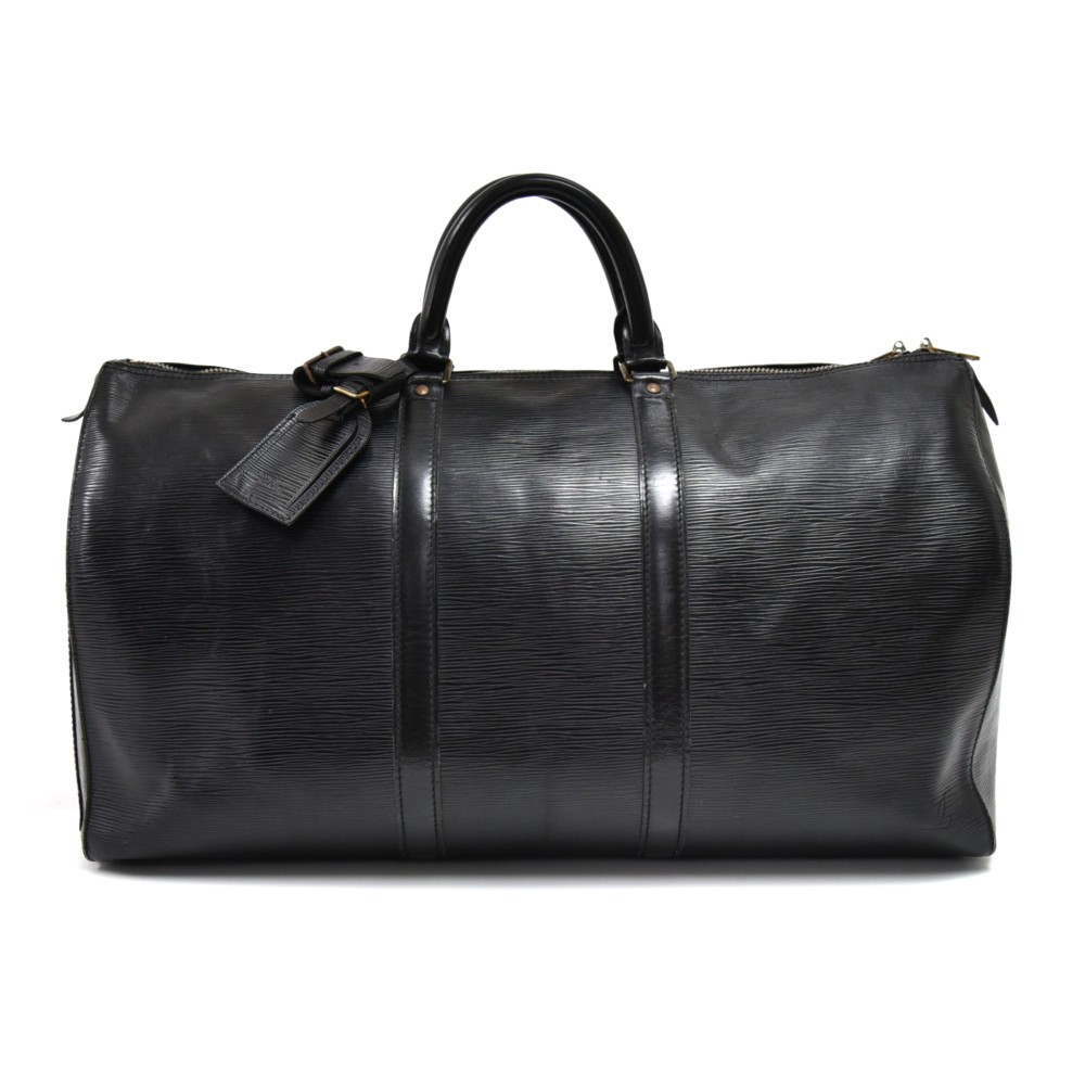 Vintage Louis Vuitton Keepall 60 Black Epi Leather Duffle Travel Bag at  1stDibs