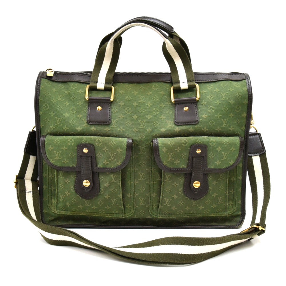 Louis Vuitton LV GHW Mini Dauphine Shoulder Bag Canvas Cream Green