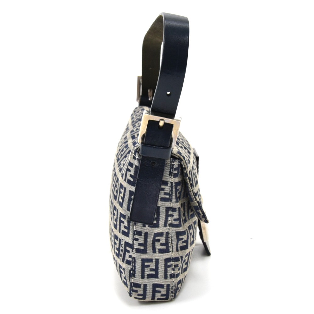 FENDI Zucca Baguette in Navy - More Than You Can Imagine