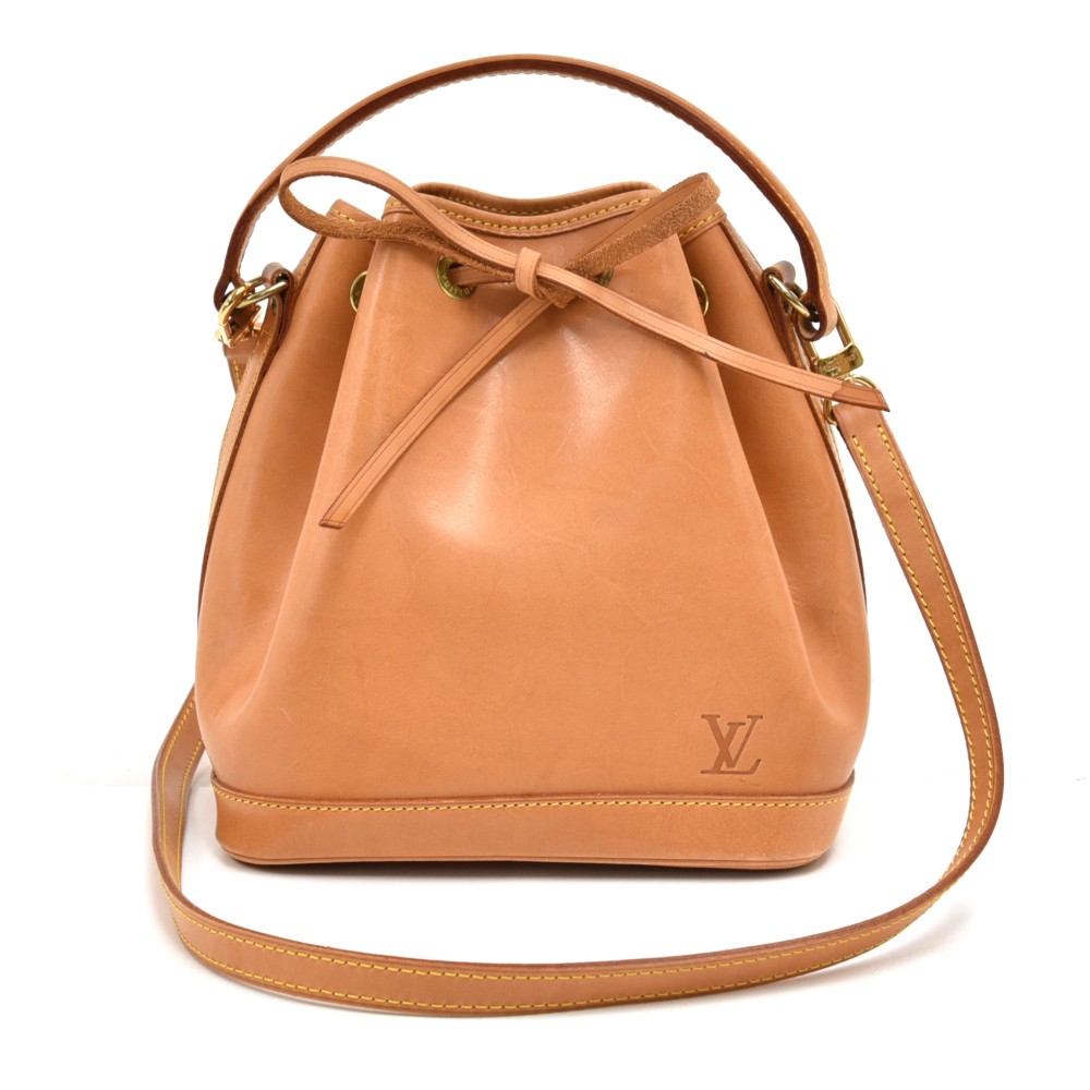 Louis Vuitton Vachetta Leather Petit Bucket Bag with Pouch at