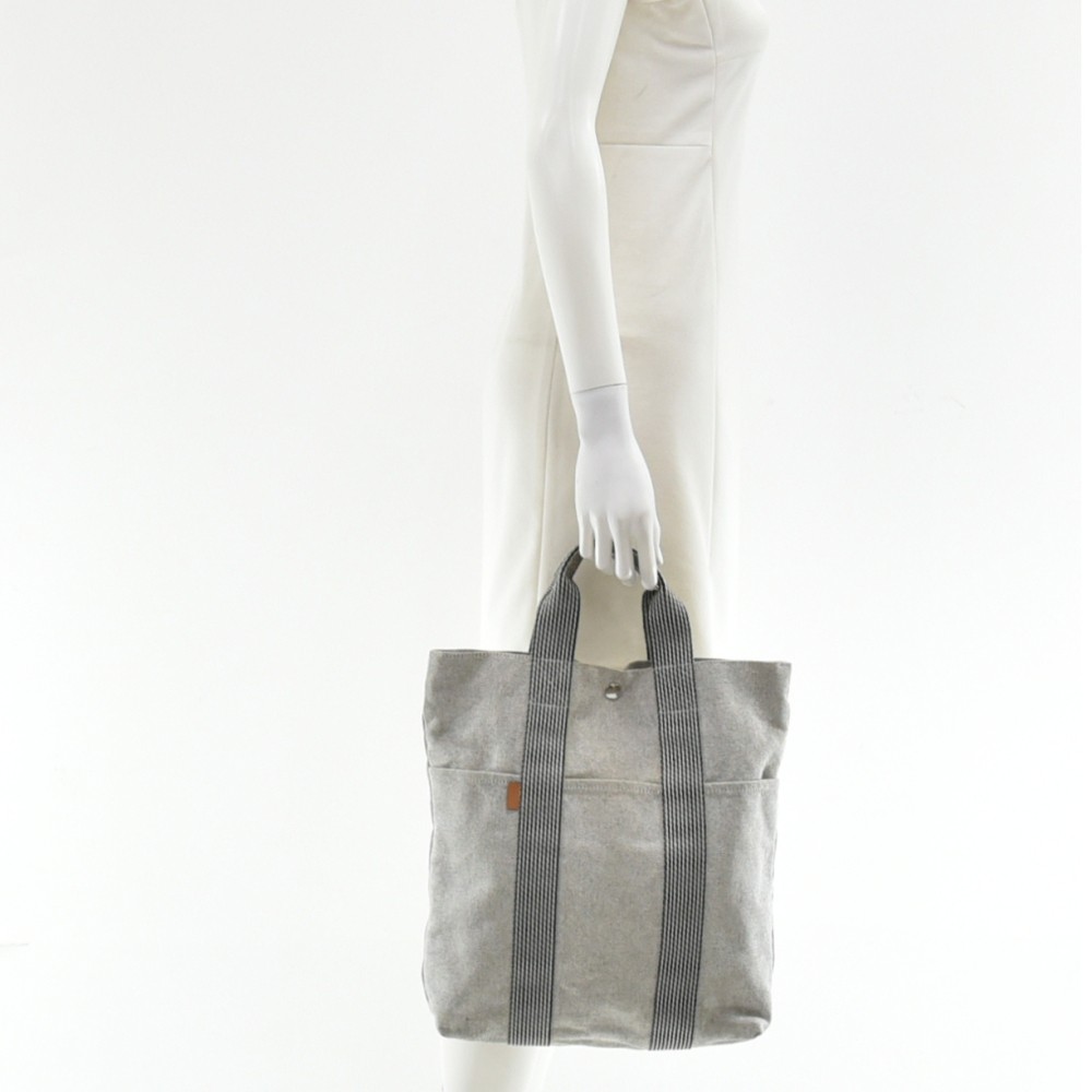 Hermès Fourre Tout Bag Grey/Black Pm 10her630 Grey Canvas Tote, Hermès
