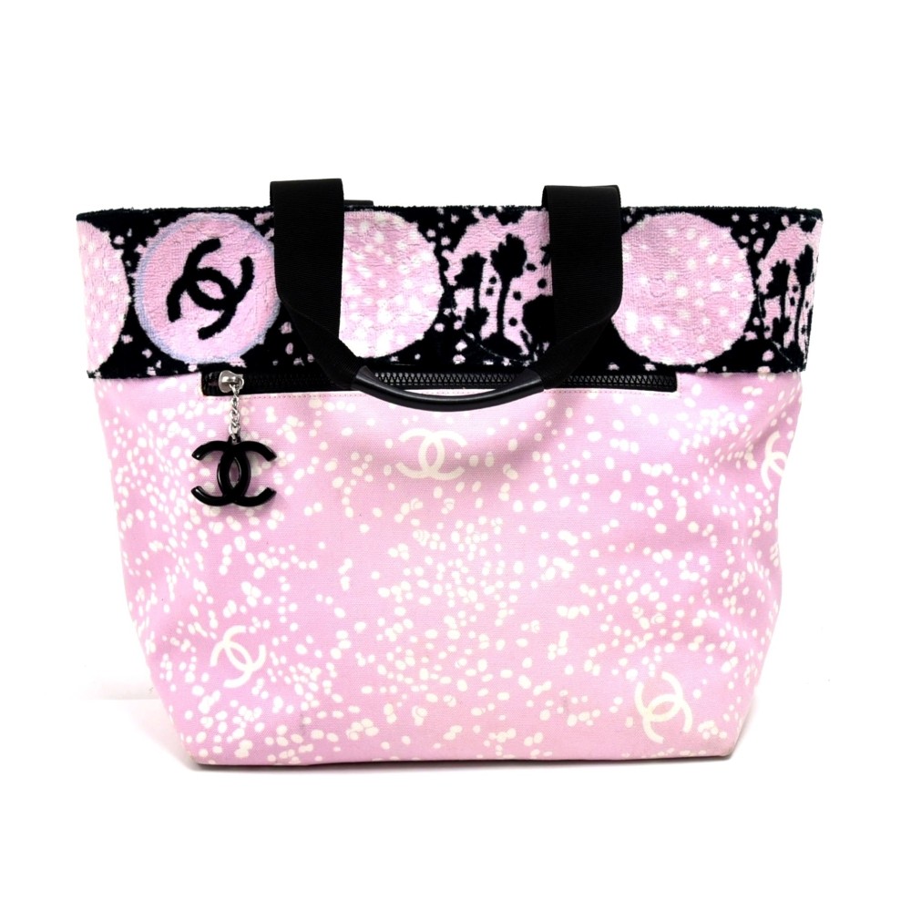 pink chanel beach bag tote