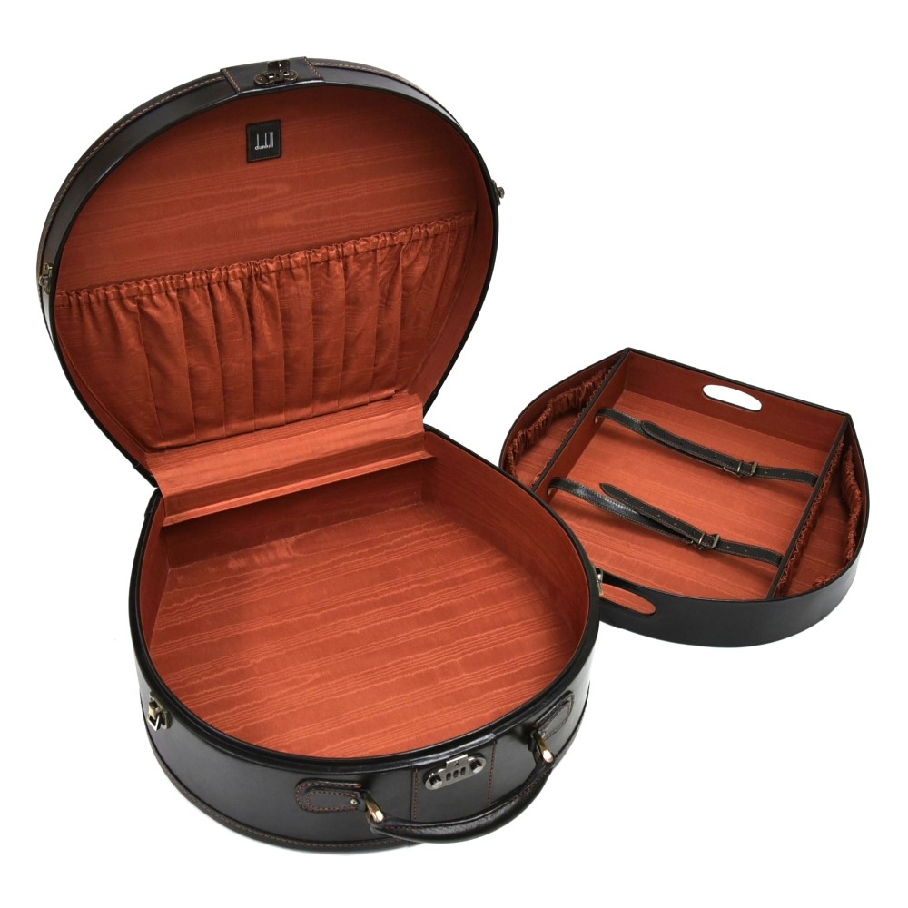 Round Leather Hat Box With Handle – Invio Fine Furniture Consignment