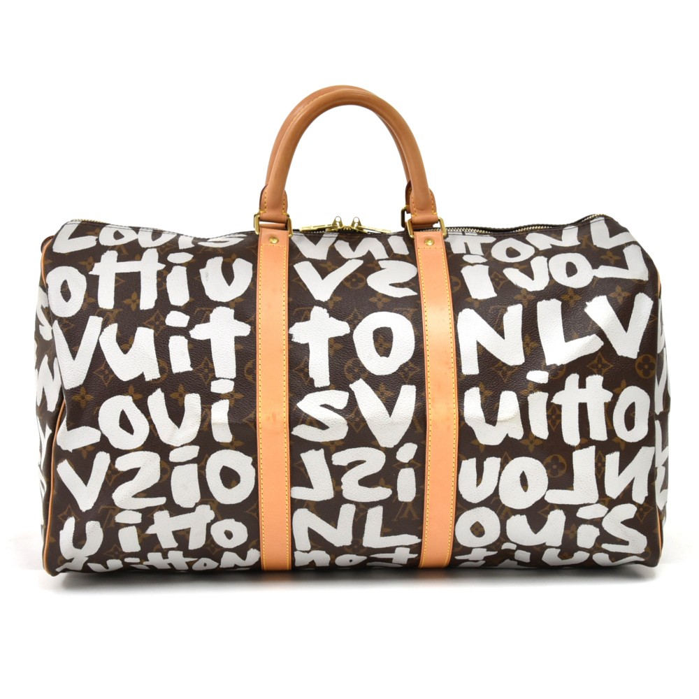 LOUIS VUITTON x Stephen Sprouse Monogram White Graffiti Keepall 50 Travel  Duffle For Sale at 1stDibs  louis vuitton graffiti duffle bag, louis  vuitton graffiti keepall, louis vuitton stephen sprouse keepall