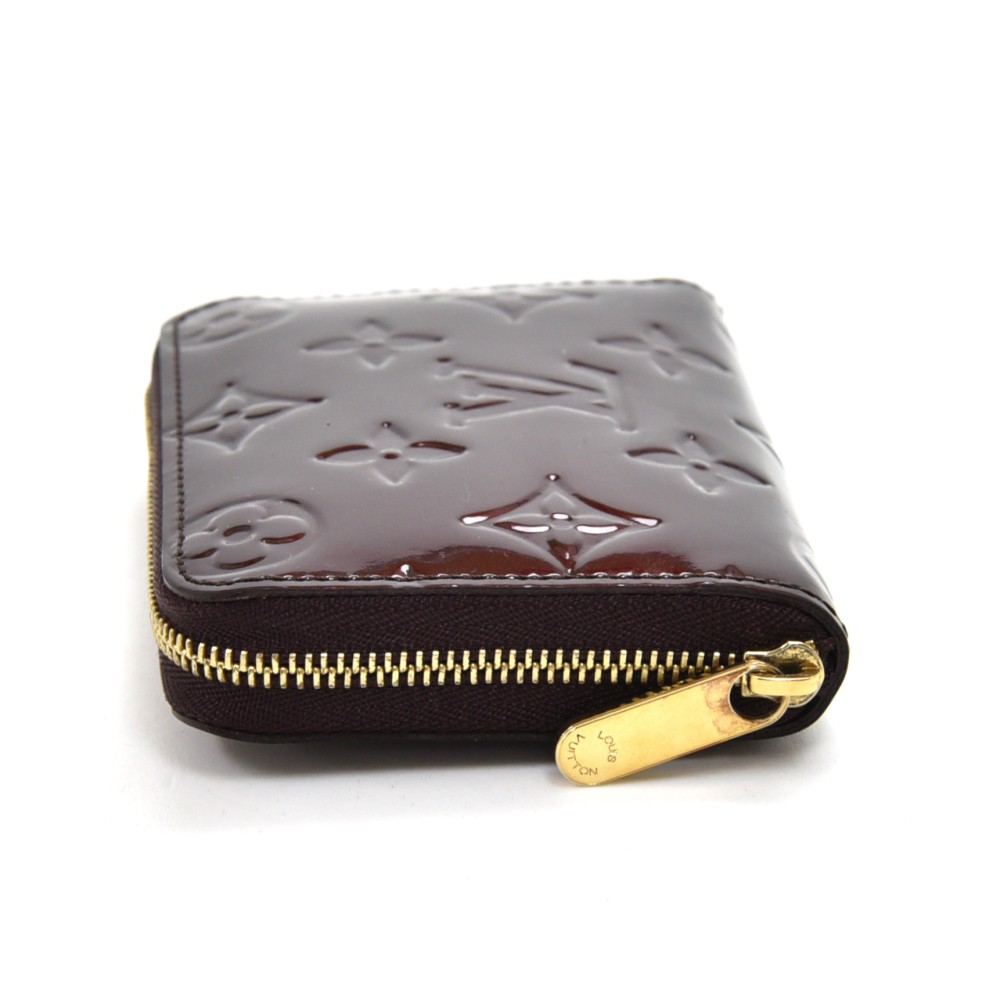 Authentic LOUIS VUITTON Vernis Card Holder Case Amarante Burgundy Leather  EUC ✨