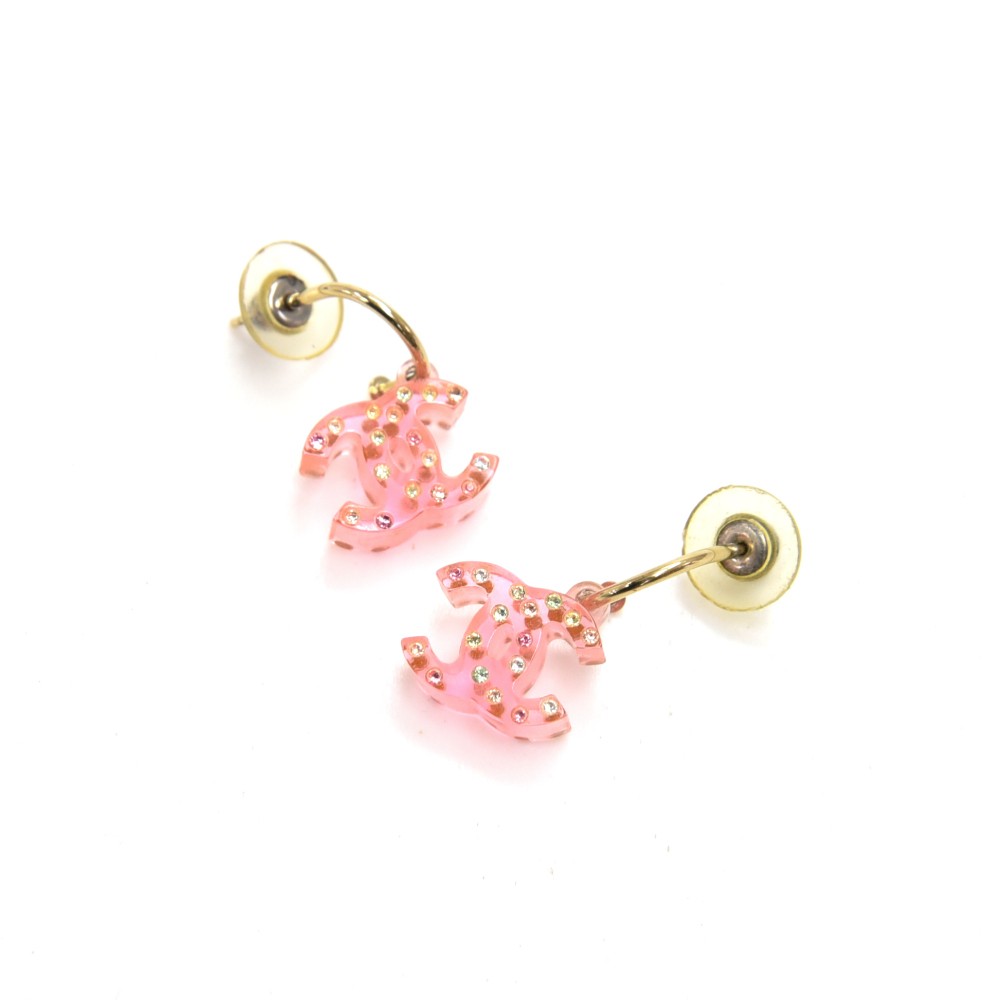 Chanel Earrings Pink Gold hardware Metal Pearl ref.423669 - Joli