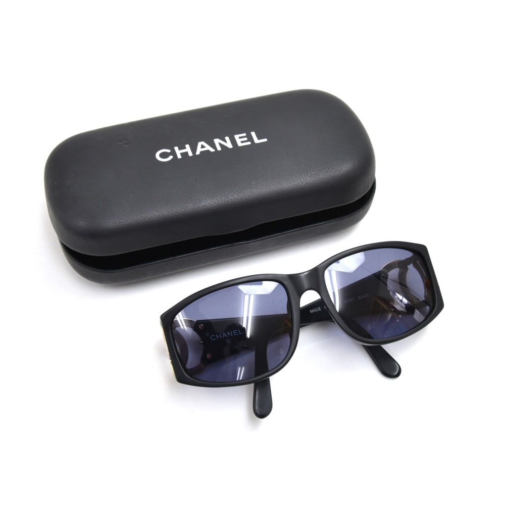 Chanel Chanel Matte Black with Gold CC Logo Sunglasses -02461 90405