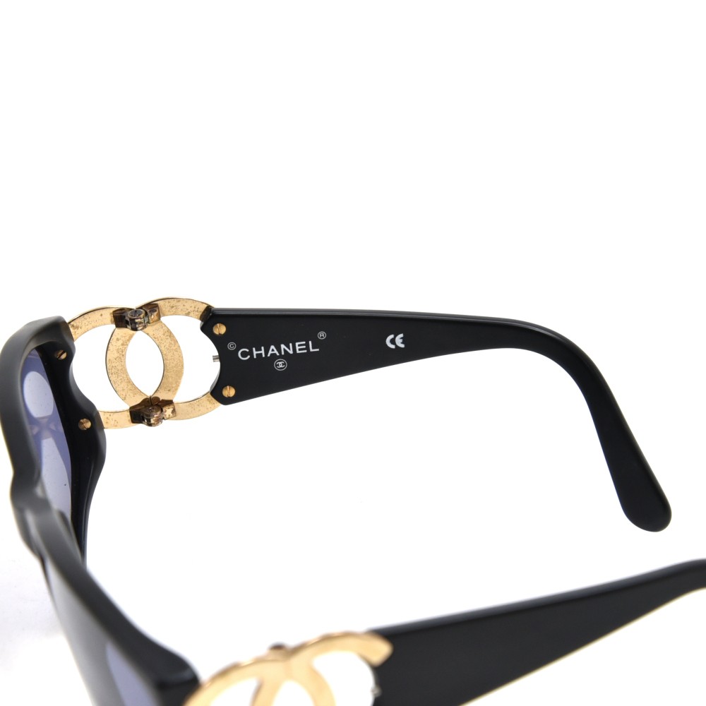 chanel eyeglasses gold black