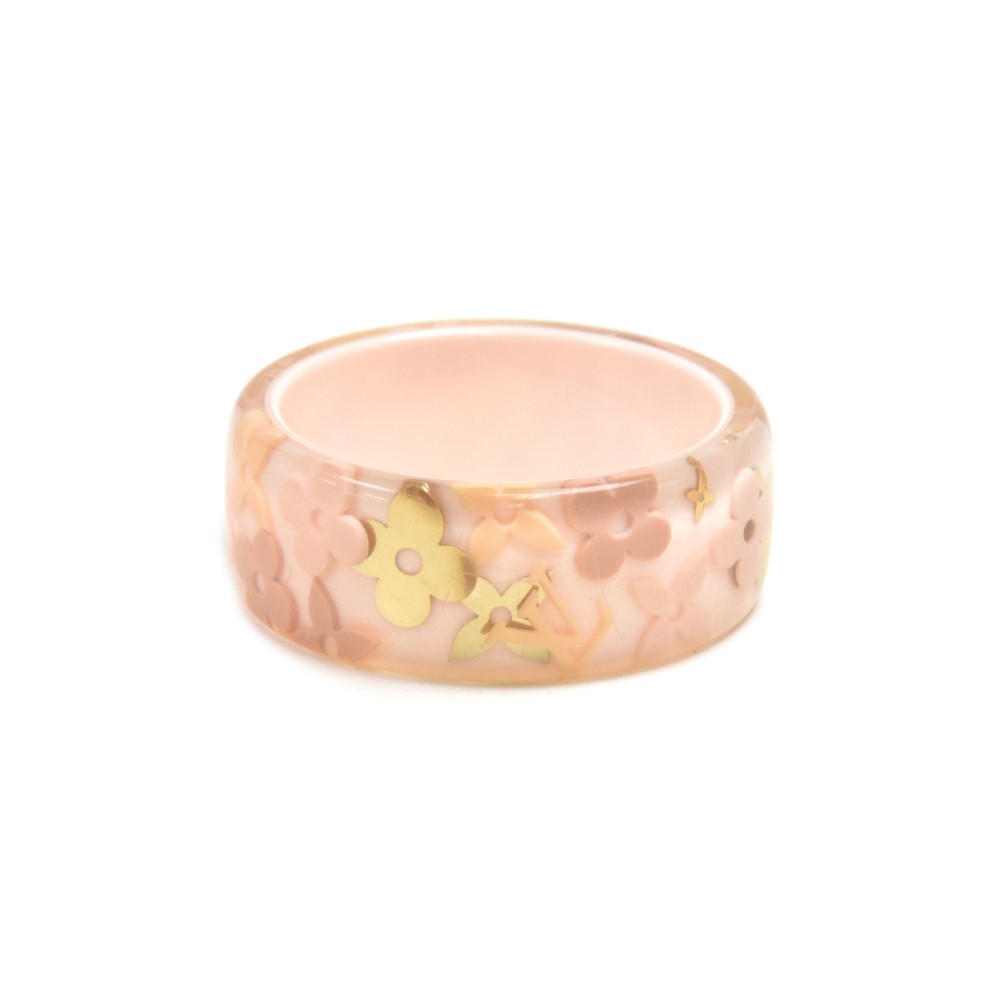 Louis Vuitton Transparent/Gold Inclusion Bangle Bracelet Pink at