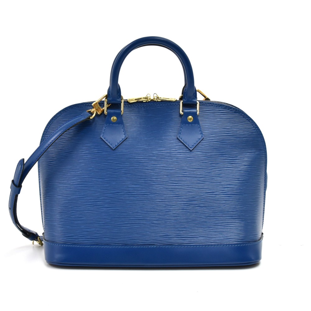 Louis Vuitton Alma Handbag Purse Blue Epi M52145 MI0939 JP