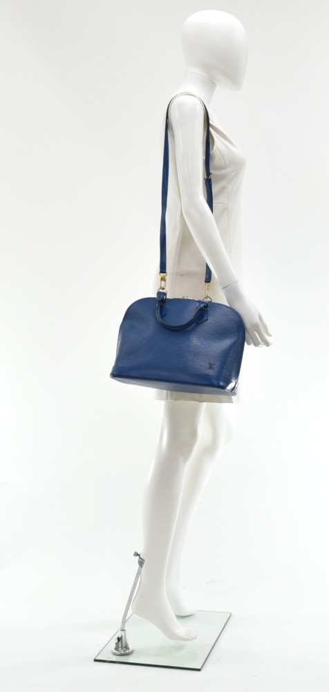 Authentic Vintage 1992 Louis Vuitton LV Blue Epi Leather Purse / Bag - Ruby  Lane