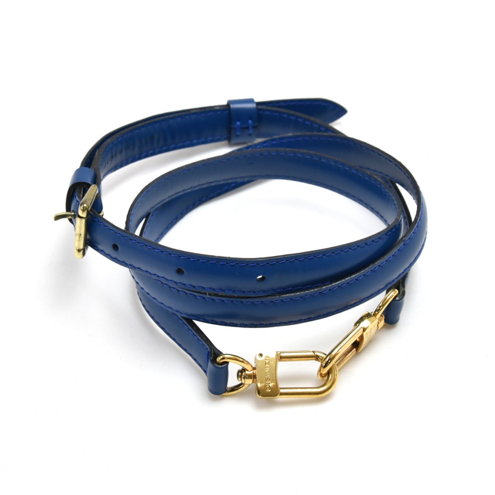 LOUIS VUITTON LV Alma Hand Bag Epi Leather Blue Gold France M52145 88YB717