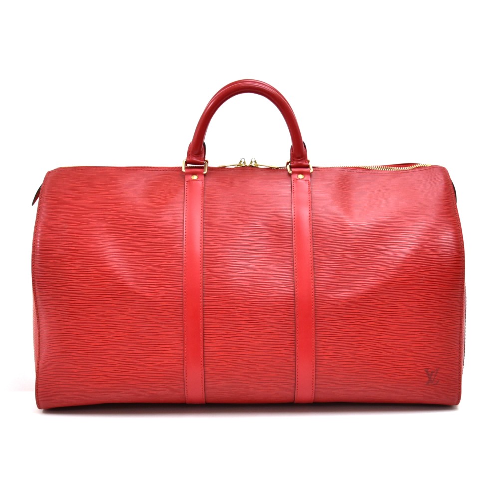 Louis Vuitton Vintage Louis Vuitton Keepall 50 Red Epi Leather Duffle ...