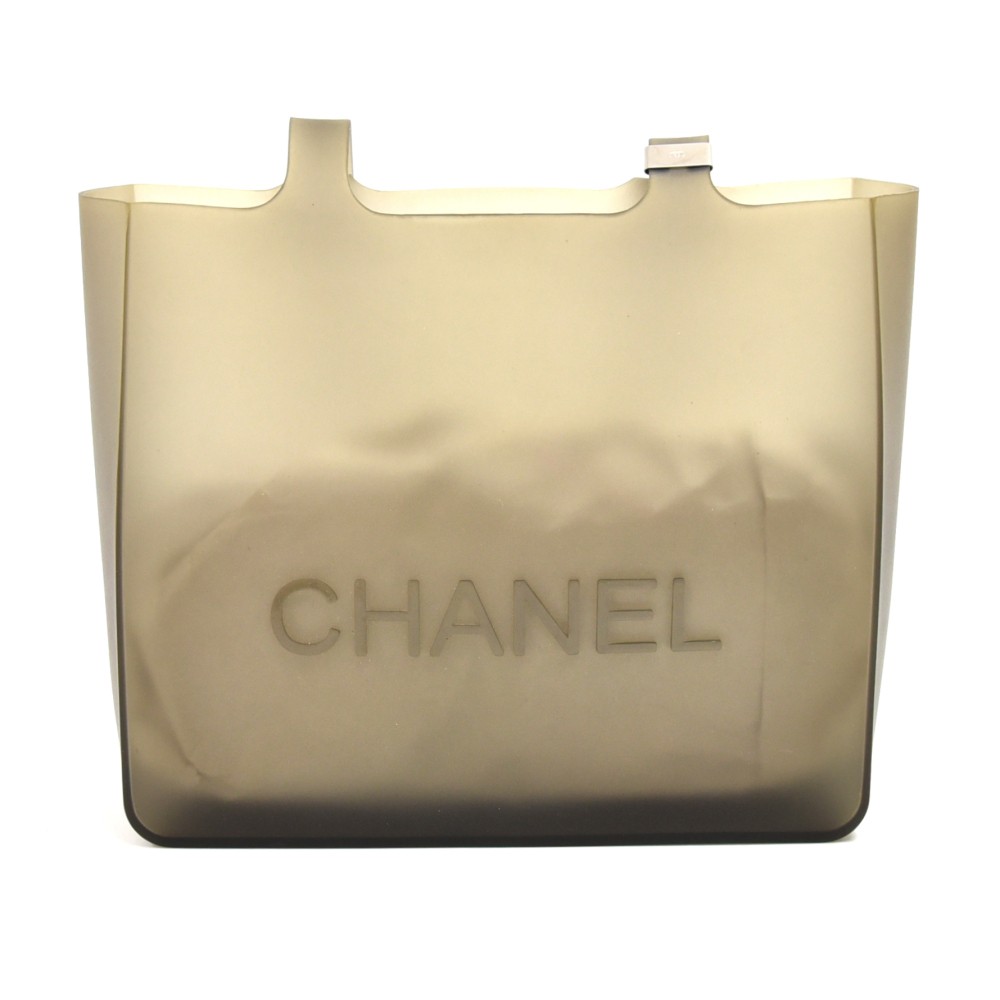 Chanel Clear Rubber Translucent Grey Jelly Tote bag ref.326233