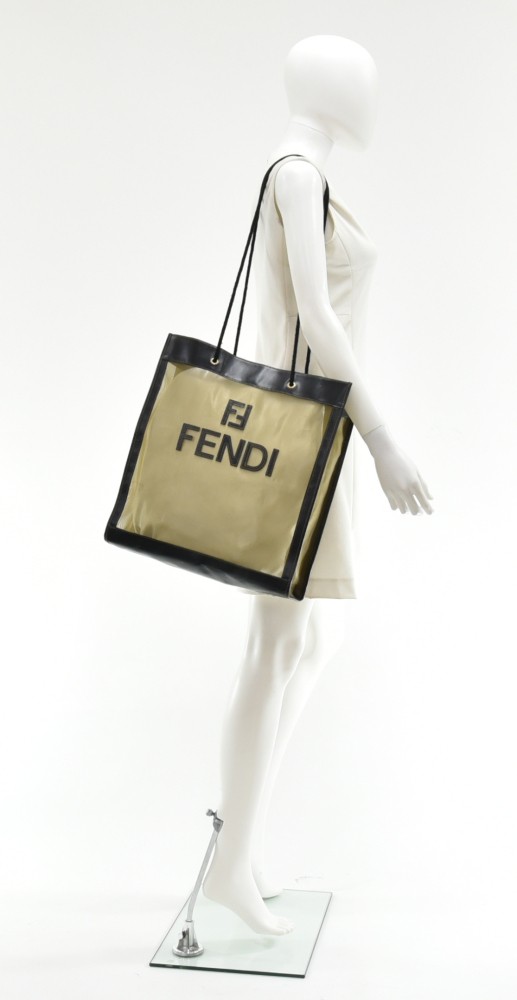 Fendi mesh ff logo shopper top