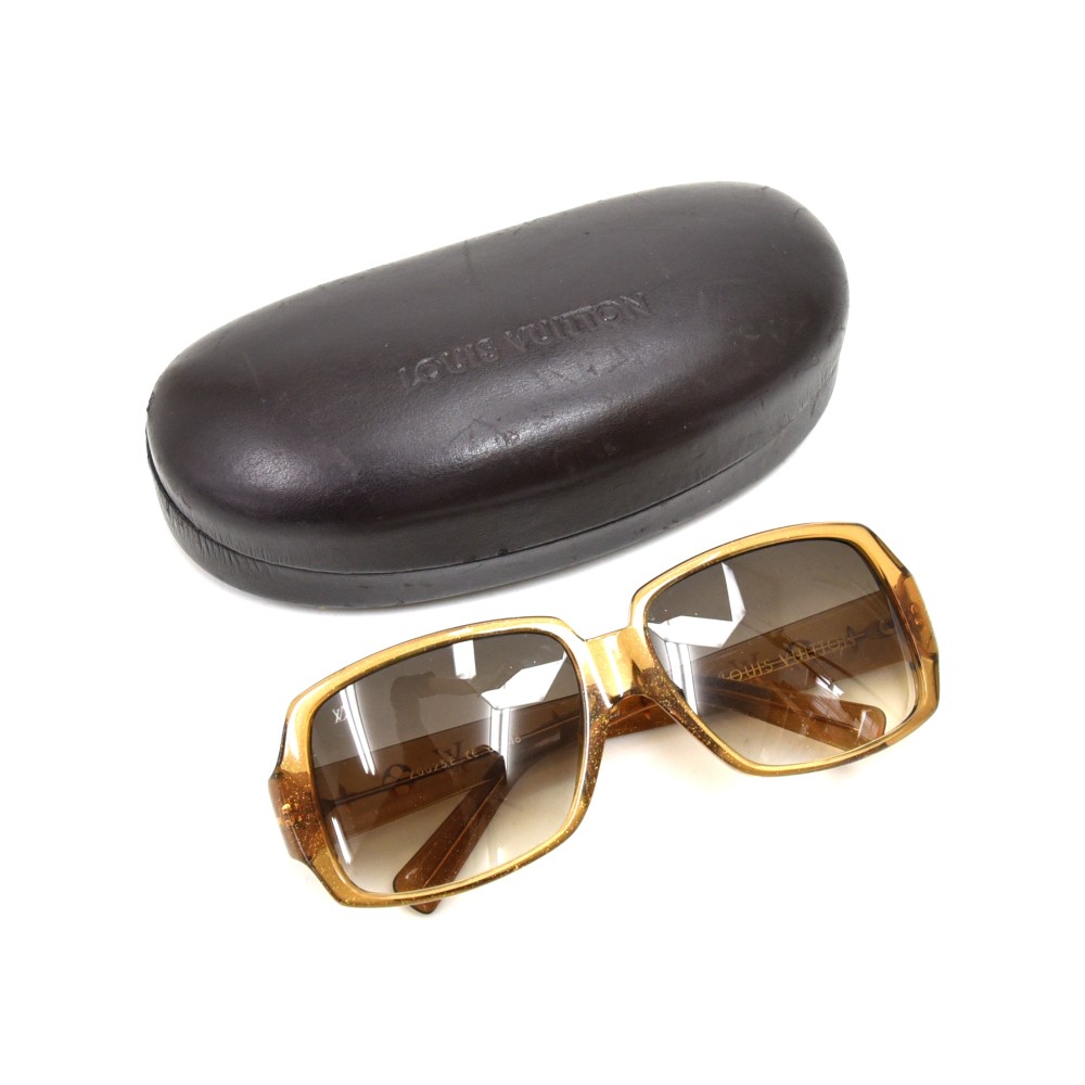 Lot - Louis Vuitton Brown Glitter Obession Sunglasses