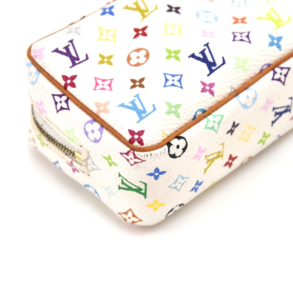 Louis Vuitton White Monogram Multicolor Wapity Trousse Cosmetic Pouch  1029lv35 at 1stDibs
