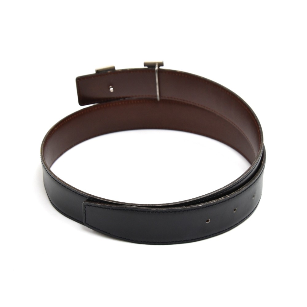 Hermès Hermès belt Constance in two-tone leather 80 cm Black ref.995679 -  Joli Closet