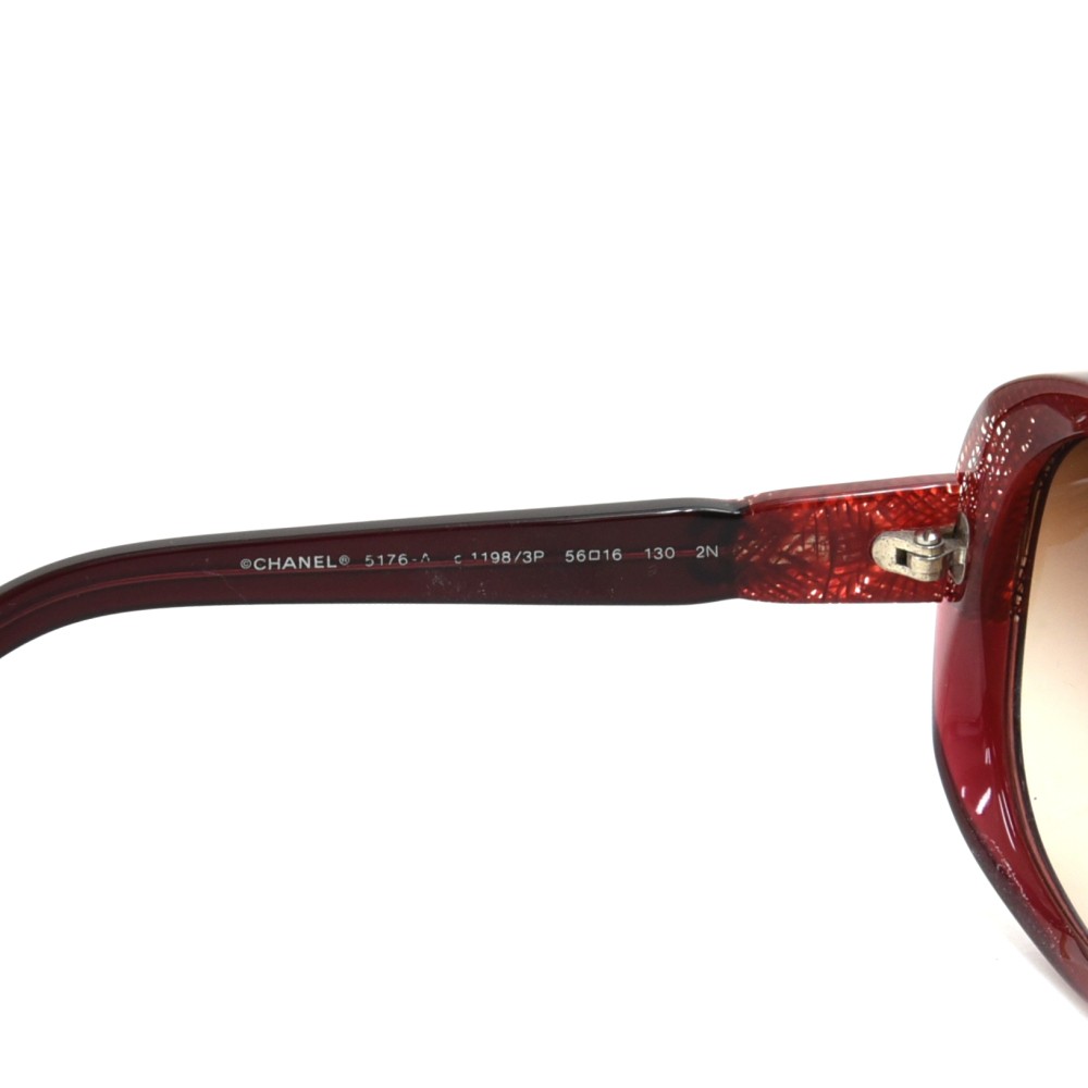 Chanel Red sunglasses with transparent sides 