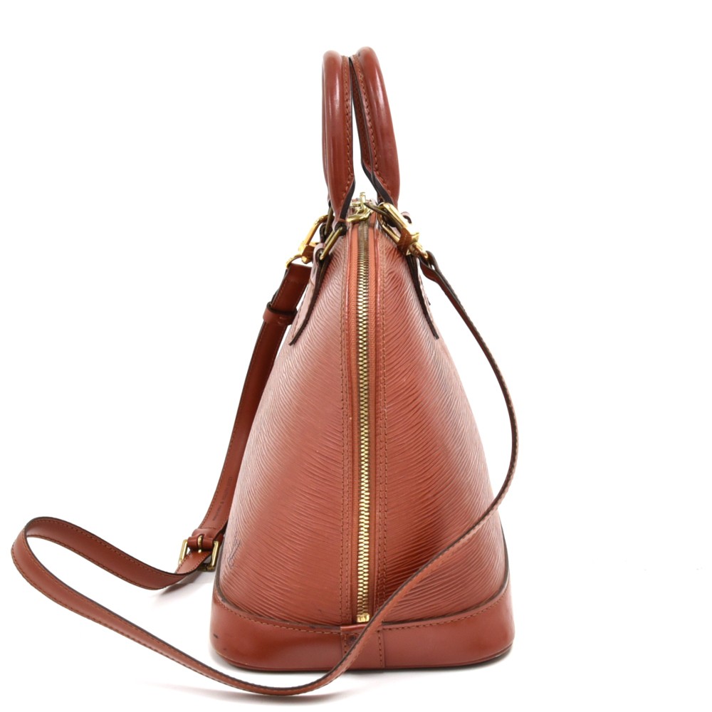 Louis Vuitton Kenyan Fawn Rust Color Epi Leather ID / Luggage Tag & Poignet  Set