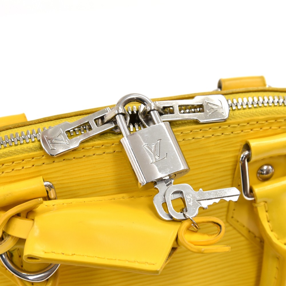 BAG ALMA in yellow epi leather, alcantara lining (31 x…