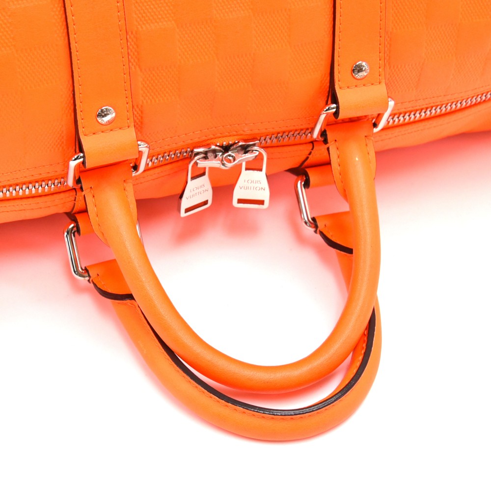Louis Vuitton Keepall Bandouliere 45 Orange Leather ref.433063