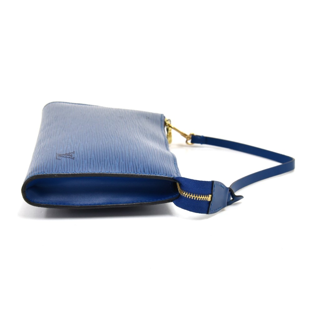 LOUIS VUITTON LV Pochette Accessories Epi Blue Used Pouch Bag M52945 #  BS748 S