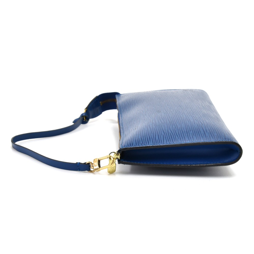 LOUIS VUITTON LV Pochette Accessories Epi Blue Used Pouch Bag M52945 #  BS748 S