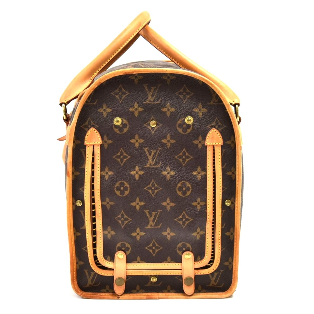 Auth Louis Vuitton Monogram SAC Chien 40 Dog Pet Carrier Bag  1L010060n"