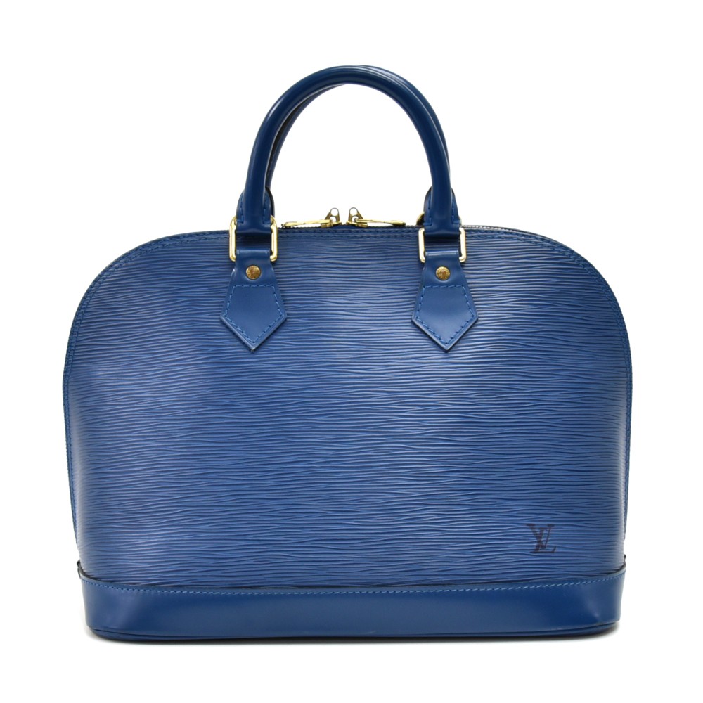 Louis Vuitton Louis Vuitton Alma Blue Epi Leather Handbag