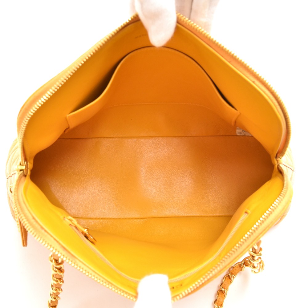 Chanel Chain Tote Handbag Yellow Caviar – AMORE Vintage Tokyo