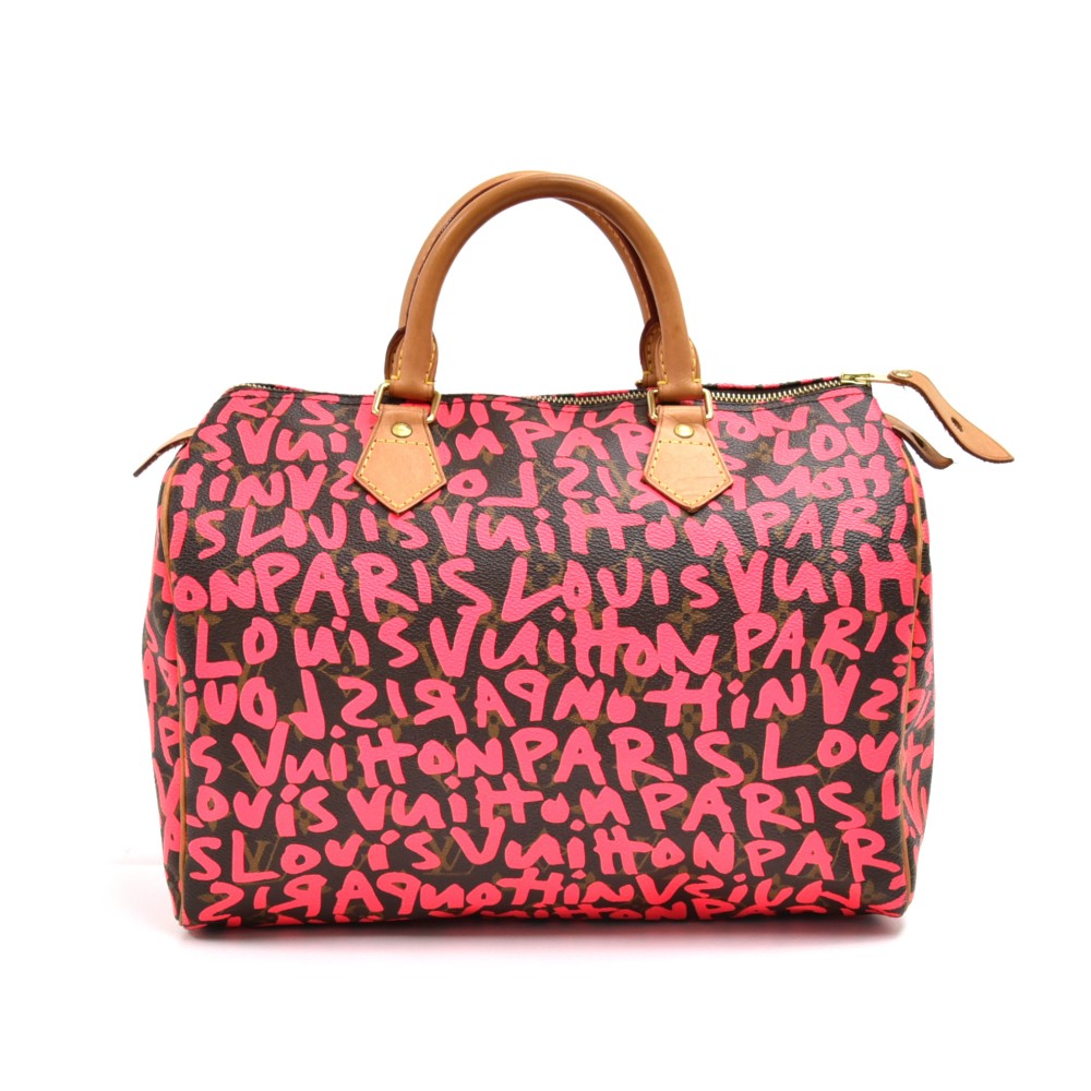 Authentic Louis Vuitton Graffiti Speedy 30 Hot Pink Fuchsia