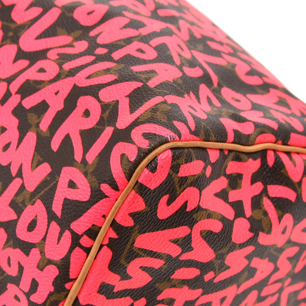 Louis Vuitton Speedy Graffiti 30 Pink Leather Cloth ref.113929