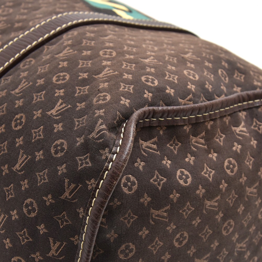 Louis Vuitton Ebene Monogram Mini Lin Initiales Keepall Bag