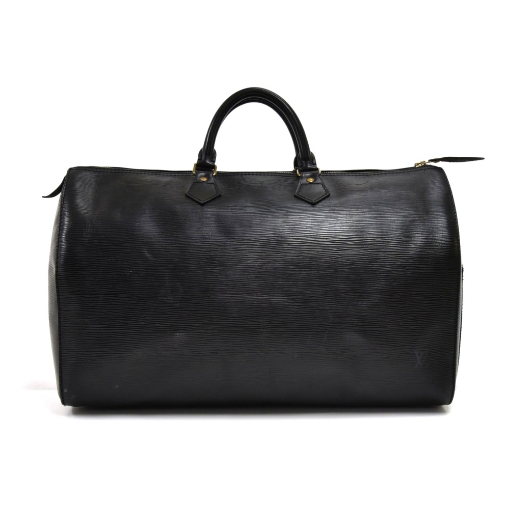 LOUIS VUITTON Satchel Bag Pre Loved Epi Leather Speedy 40 Black