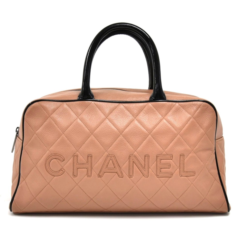 Chanel Chanel Sports Line Beige Calfskin & Black Patent Leather