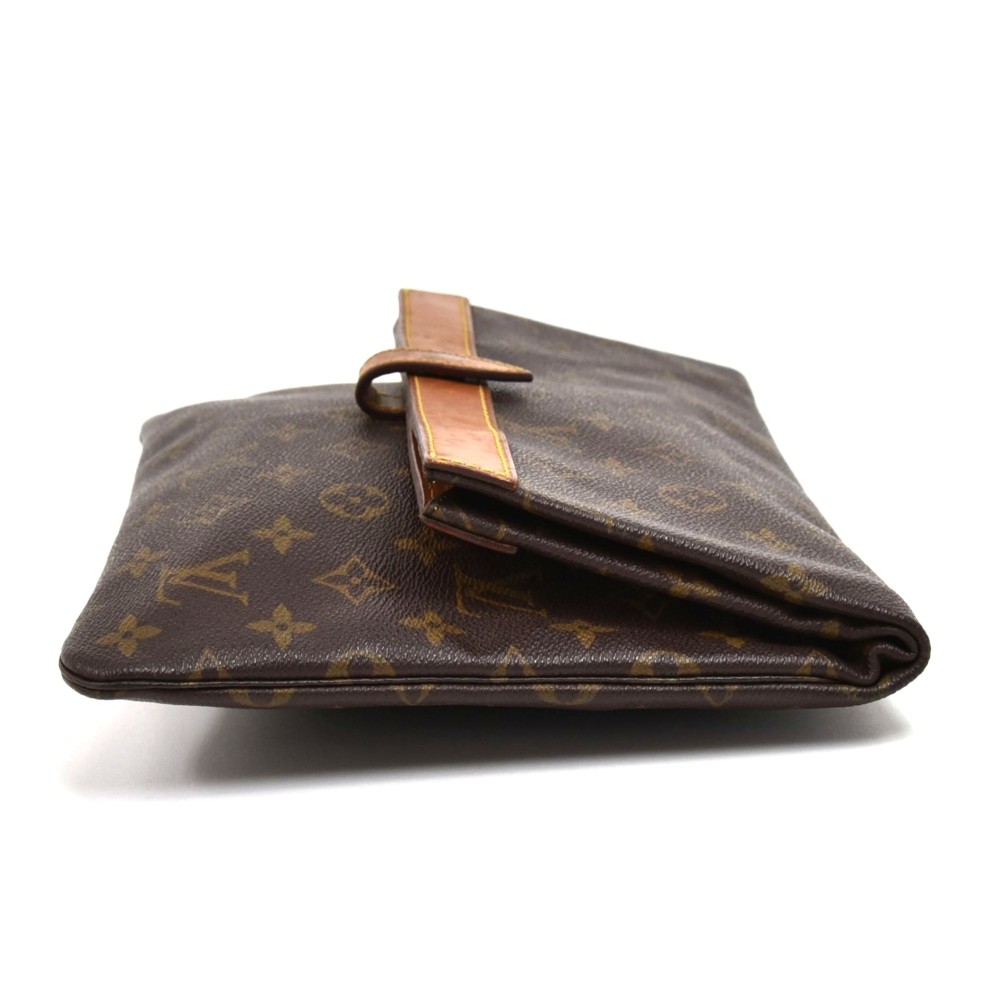 Louis+Vuitton+Pochette+Pliante+Pouch+Brown+Leather for sale online