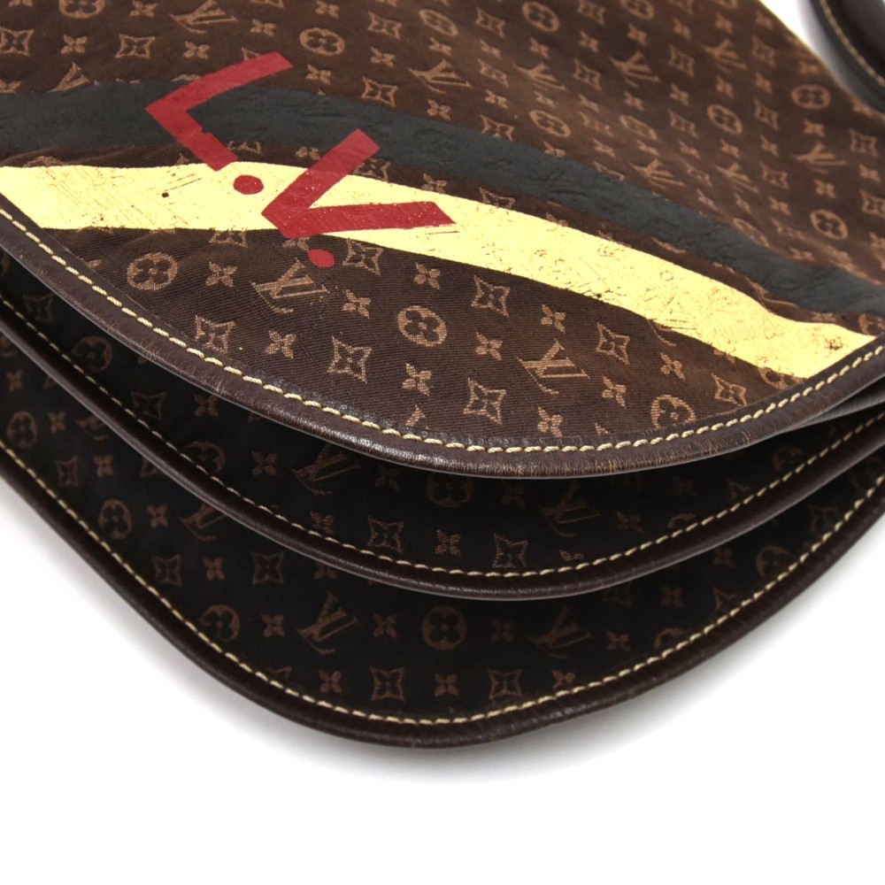 Louis Vuitton Ebene Mini Lin Initiales Monogram Amman Messenger Rope Flap  122lv1 For Sale at 1stDibs