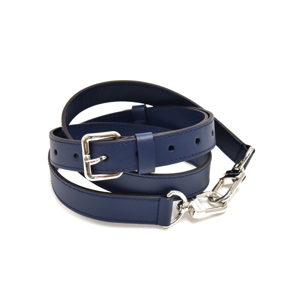 Louis Vuitton Navy Blue Leather Adjustable Shoulder Bag Strap Louis Vuitton