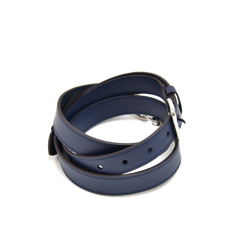 Authentic Louis Vuitton Leather Shoulder Strap Blue 40.2-46.9" LV  6240E